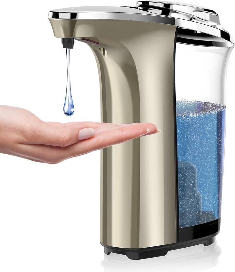 PZOTRUF Automatic Soap Dispenser, Touchless Dish soap Dispenser 17oz/500ml with Upgraded Infrared Sensor, 5 Adjustable Soap Dispensing Levels, Liquid Hand soap Dispenser for Bathroom & Kitchen - Image 1